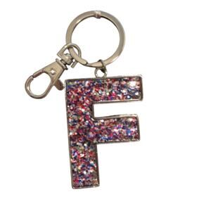 Ganz Keyring sparkle “F” NEW in package 2" x 1.5"